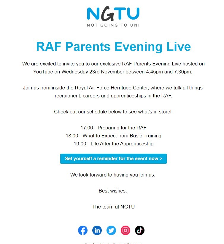 RAF Parent Evening